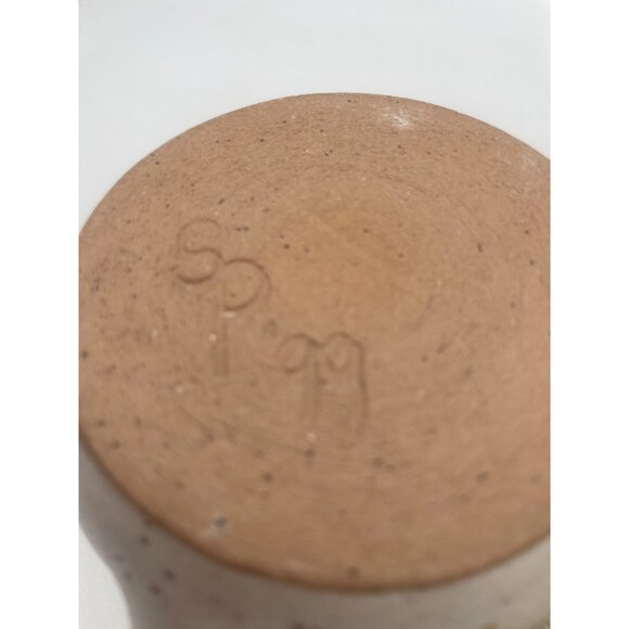 Handcrafted Vintage Studio Pottery Pitcher Scalloped Bowl Set Green Ivy Pattern - Picture 5 of 11